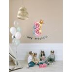 Balon din Folie Metalizata, Embo, Figurina Cifra Gradient, Tema Aniversare 80 cm, Ambalaj Individual, Pai inclus, Umflare cu Aer sau Heliu, Coronita, Cifra 8 - imagine 3