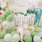 Balon din Folie Metalizata Embo, Figurina Cifra, Imprimeu Gogosi, Tema Aniversare 100 cm, Ambalaj Individual, Pai inclus, Umflare cu Aer sau Heliu, Multicolor, Cifra 7 - imagine 10