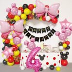 Balon din Folie Metalizata Embo, Figurina Cifra, Imprimeu Inimi, Tema Aniversare 80 cm, Ambalaj Individual, Pai inclus, Umflare cu Aer sau Heliu, Roz, Cifra 4 - imagine 4