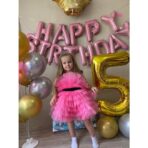 Balon din Folie Metalizata Embo, Figurina Cifra, Tema Aniversare 100 cm, Ambalaj Individual, Pai inclus, Umflare cu Aer sau Heliu, Auriu, Cifra 5 - imagine 5