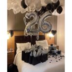 Balon din Folie Metalizata, Embo, Figurina Cifra, Tema Aniversare 100 cm, Ambalaj Individual, Pai inclus, Umflare cu Aer sau Heliu, Argintiu, Cifra 6 - imagine 6