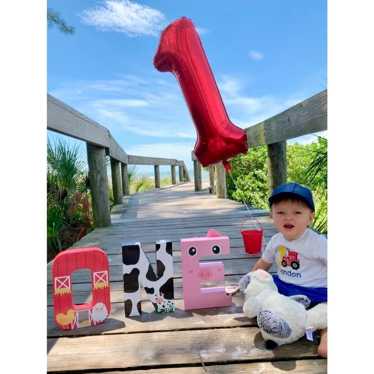 Balon din Folie Metalizata Embo, Figurina Cifra, Tema Aniversare 100 cm, Ambalaj Individual, Pai inclus, Umflare cu Aer sau Heliu, Rosu, Cifra 1 - imagine 7