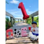 Balon din Folie Metalizata Embo, Figurina Cifra, Tema Aniversare 100 cm, Ambalaj Individual, Pai inclus, Umflare cu Aer sau Heliu, Rosu, Cifra 1 - imagine 7