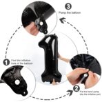 Balon din Folie Metalizata Embo, Figurina Cifra, Tema Aniversare 40 cm, Ambalaj Individual, Pai inclus, Umflare cu Aer sau Heliu, Negru, Cifra 1 - imagine 2