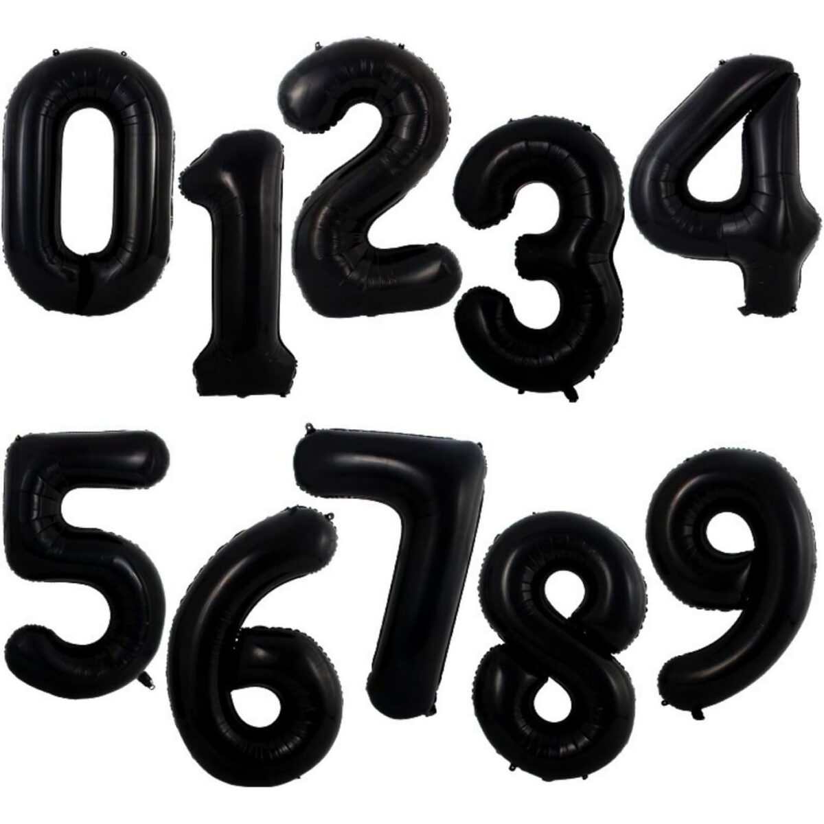 Balon din Folie Metalizata Embo, Figurina Cifra, Tema Aniversare 40 cm, Ambalaj Individual, Pai inclus, Umflare cu Aer sau Heliu, Negru, Cifra 5 - imagine 9
