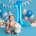 Balon din Folie Metalizata Embo, Figurina Cifra, Tema Aniversare 40 cm, Ambalaj Individual, Pai inclus, Umflare cu Aer sau Heliu, Albastru, Cifra 1 - imagine 5