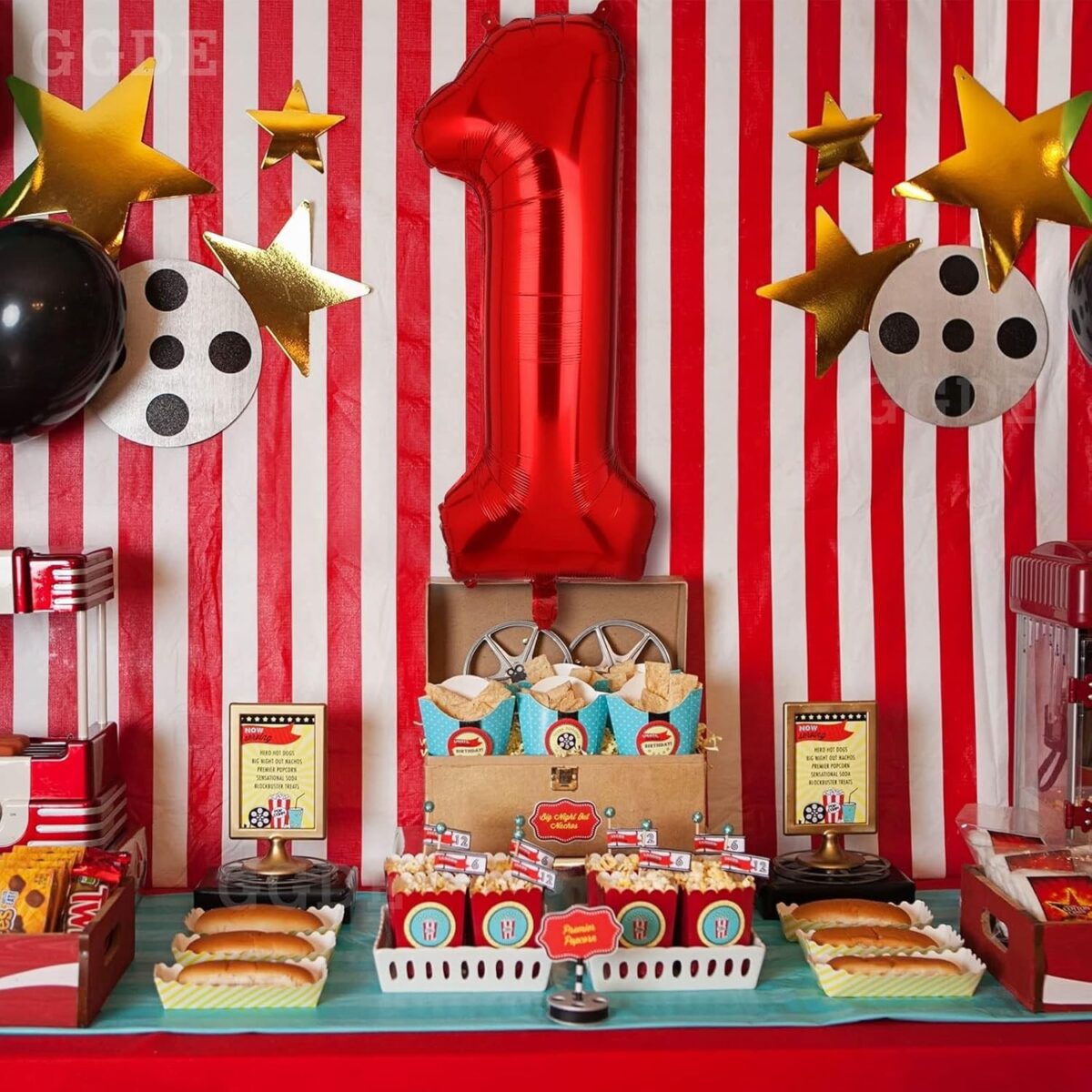 Balon din Folie Metalizata Embo, Figurina Cifra, Tema Aniversare 40 cm, Ambalaj Individual, Pai inclus, Umflare cu Aer sau Heliu, Rosu, Cifra 1 - imagine 16