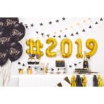 Balon din Folie Metalizata Embo, Figurina Cifra, Tema Aniversare 40 cm, Ambalaj Individual, Pai inclus, Umflare cu Aer sau Heliu, Auriu, Cifra 0 - imagine 3