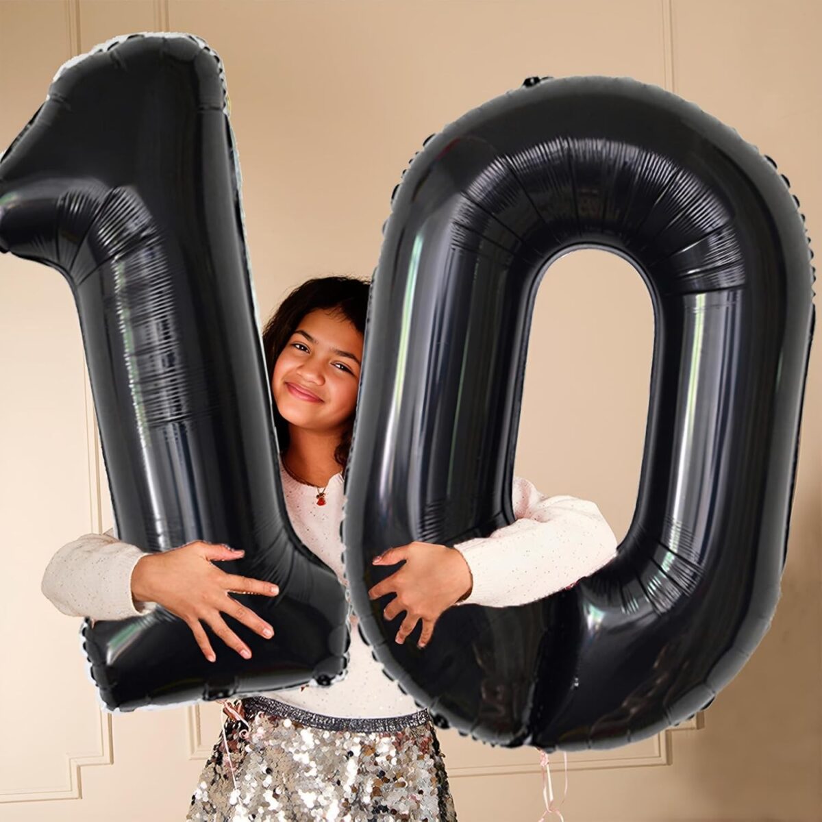 Balon din Folie Metalizata, Embo, Figurina Cifra, Tema Aniversare 40 cm, Ambalaj Individual, Pai inclus, Umflare cu Aer sau Heliu, Negru, Cifra 0 - imagine 2