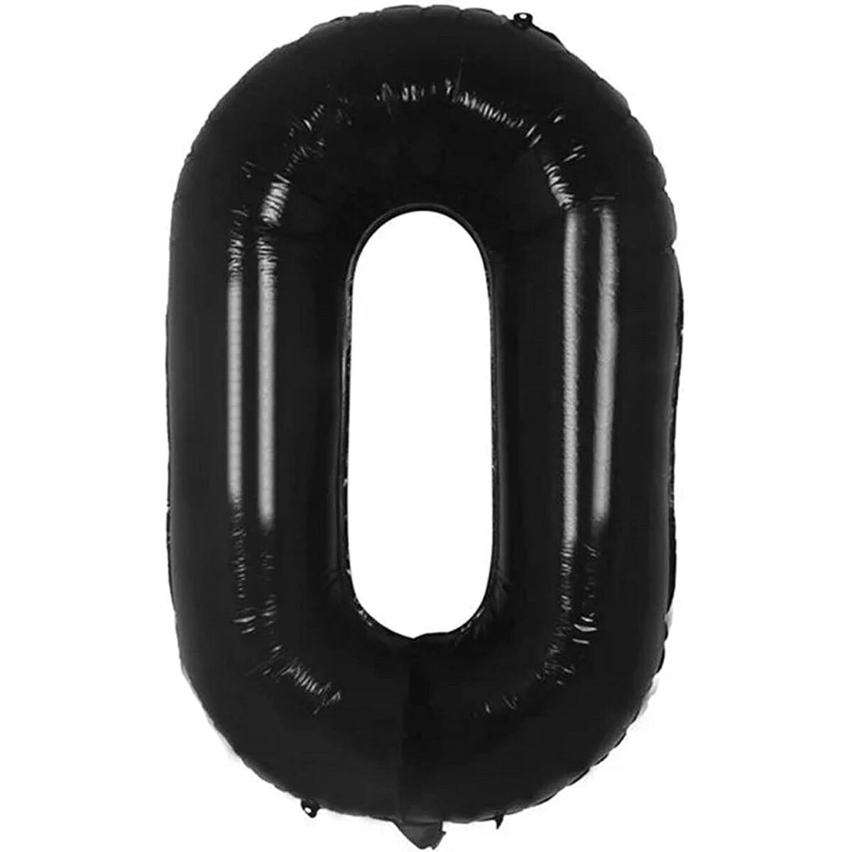 Balon din Folie Metalizata, Embo, Figurina Cifra, Tema Aniversare 40 cm, Ambalaj Individual, Pai inclus, Umflare cu Aer sau Heliu, Negru, Cifra 0 - imagine 6