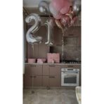 Balon din Folie Metalizata, Embo, Figurina Cifra, Tema Aniversare 40 cm, Ambalaj Individual, Pai inclus, Umflare cu Aer sau Heliu, Argintiu, Cifra 1 - imagine 3