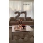 Balon din Folie Metalizata, Embo, Figurina Cifra, Tema Aniversare 40 cm, Ambalaj Individual, Pai inclus, Umflare cu Aer sau Heliu, Argintiu, Cifra 2 - imagine 6