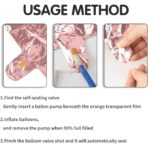 Balon din Folie Metalizata Embo, Figurina Cifra, Tema Aniversare 40 cm, Ambalaj Individual, Pai inclus, Umflare cu Aer sau Heliu, Rose Gold, Cifra 7 - imagine 6