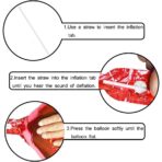 Balon din Folie Metalizata Embo, Figurina Cifra, Tema Aniversare 80 cm, Ambalaj Individual, Pai inclus, Umflare cu Aer sau Heliu, Rosu, Cifra 1 - imagine 7