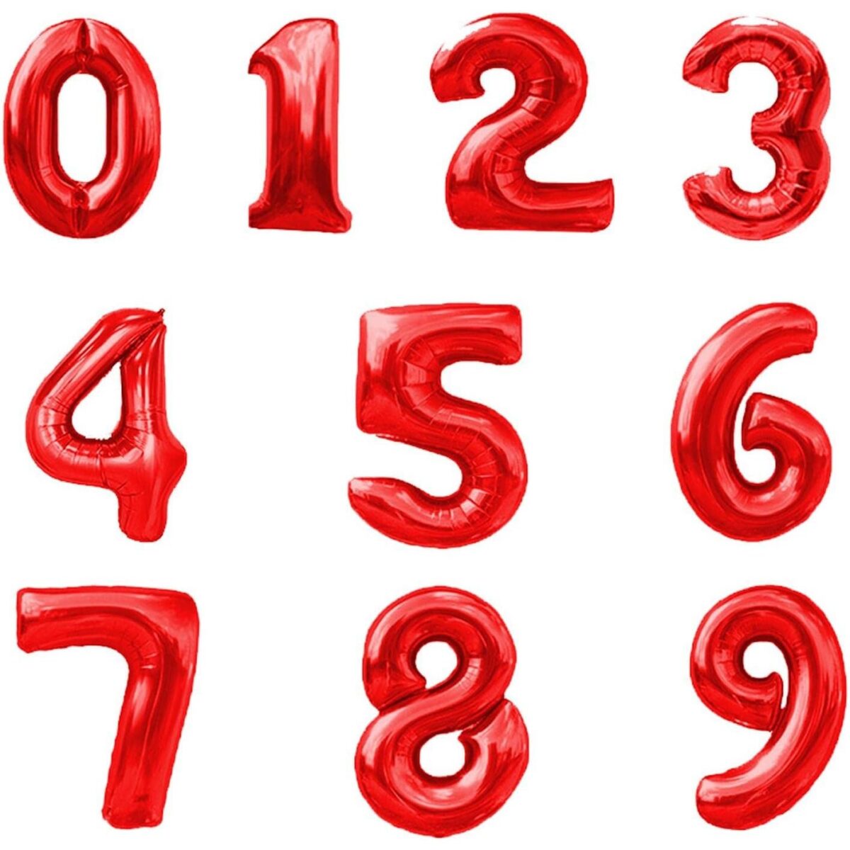 Balon din Folie Metalizata Embo, Figurina Cifra, Tema Aniversare 80 cm, Ambalaj Individual, Pai inclus, Umflare cu Aer sau Heliu, Rosu, Cifra 2 - imagine 3
