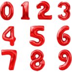 Balon din Folie Metalizata Embo, Figurina Cifra, Tema Aniversare 80 cm, Ambalaj Individual, Pai inclus, Umflare cu Aer sau Heliu, Rosu, Cifra 2 - imagine 3