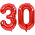 Balon din Folie Metalizata Embo, Figurina Cifra, Tema Aniversare 80 cm, Ambalaj Individual, Pai inclus, Umflare cu Aer sau Heliu, Rosu, Cifra 0 - imagine 8