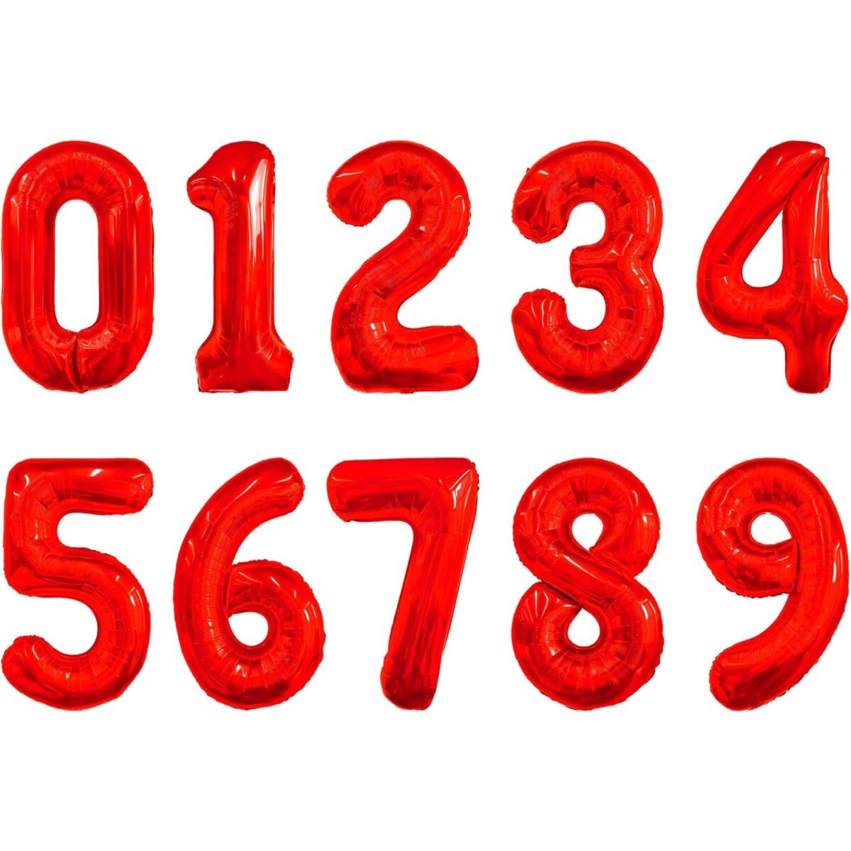 Balon din Folie Metalizata Embo, Figurina Cifra, Tema Aniversare 80 cm, Ambalaj Individual, Pai inclus, Umflare cu Aer sau Heliu, Rosu, Cifra 9 - imagine 2