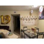 Balon din Folie Metalizata Embo, Figurina Cifra, Tema Aniversare 40 cm, Ambalaj Individual, Pai inclus, Umflare cu Aer sau Heliu, Auriu, Cifra 9 - imagine 5