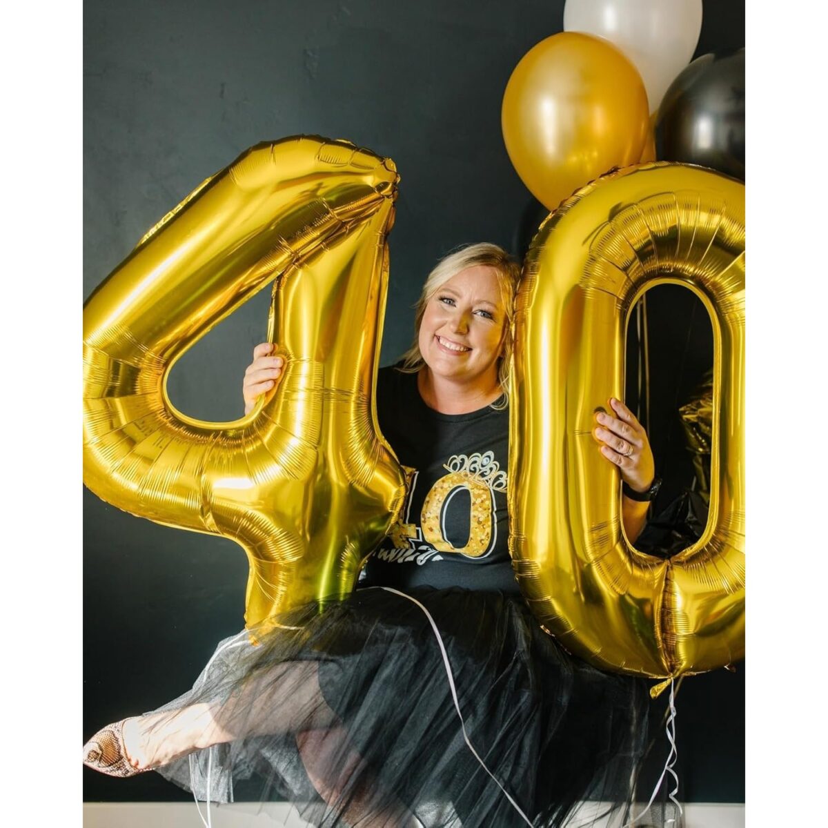 Balon din Folie Metalizata Embo, Figurina Cifra, Tema Aniversare 80 cm, Ambalaj Individual, Pai inclus, Umflare cu Aer sau Heliu, Auriu, Cifra 0 - imagine 4