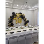 Balon din Folie Metalizata Embo, Figurina Cifra, Tema Aniversare 80 cm, Ambalaj Individual, Pai inclus, Umflare cu Aer sau Heliu, Auriu, Cifra 0 - imagine 5