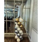 Balon din Folie Metalizata, Embo, Figurina Cifra, Tema Aniversare 80 cm, Ambalaj Individual, Pai inclus, Umflare cu Aer sau Heliu, Argintiu, Cifra 1 - imagine 6