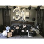 Balon din Folie Metalizata, Embo, Figurina Cifra, Tema Aniversare 80 cm, Ambalaj Individual, Pai inclus, Umflare cu Aer sau Heliu, Argintiu, Cifra 3 - imagine 5