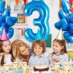 Balon din Folie Metalizata, Embo, Figurina Cifra, Tema Aniversare 80 cm, Ambalaj Individual, Pai inclus, Umflare cu Aer sau Heliu, Albastru, Cifra 3 - imagine 6