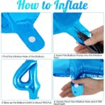 Balon din Folie Metalizata, Embo, Figurina Cifra, Tema Aniversare 80 cm, Ambalaj Individual, Pai inclus, Umflare cu Aer sau Heliu, Albastru, Cifra 4 - imagine 3