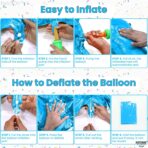 Balon din Folie Metalizata, Embo, Figurina Cifra, Tema Aniversare 80 cm, Ambalaj Individual, Pai inclus, Umflare cu Aer sau Heliu, Albastru, Cifra 7 - imagine 6