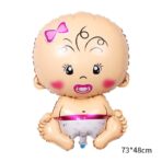 Balon din Folie Metalizata, Embo, Figurina Fetita, Tema Botez, 73x48 cm,  Ambalaj Individual, Pai Inclus, Umflare cu Aer sau Heliu, Roz - imagine 2