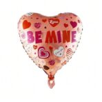 Balon din Folie Metalizata, Embo, Figurina Inimioara, Model BE MINE, Tematica Iubire, 45 cm, Ambalaj Individual, Pai Inclus, Umflare cu Aer sau Heliu, Rosu - imagine 3