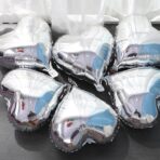 Balon din Folie Metalizata, Embo, Figurina Inimioara, Model Simplu, Tematica Iubire, 40 cm, Ambalaj Individual, Pai Inclus, Umflare cu Aer sau Heliu, Argintiu - imagine 5