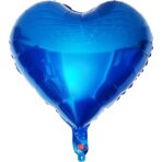 Balon din Folie Metalizata, Embo, Figurina Inimioara, Model Simplu, Tematica Iubire, 40 cm, Ambalaj Individual, Pai Inclus, Umflare cu Aer sau Heliu, Albastru - imagine 5
