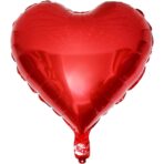 Balon din Folie Metalizata, Embo, Figurina Inimioara, Model Simplu, Tematica Iubire, 40 cm, Ambalaj Individual, Pai Inclus, Umflare cu Aer sau Heliu, Rosu - imagine 5