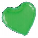 Balon din Folie Metalizata, Embo, Figurina Inimioara, Model Simplu, Tematica Iubire, 40 cm, Ambalaj Individual, Pai Inclus, Umflare cu Aer sau Heliu, Verde - imagine 3