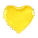 Balon din Folie Metalizata, Embo, Figurina Inimioara, Model Simplu, Tematica Iubire, 40 cm, Ambalaj Individual, Pai Inclus, Umflare cu Aer sau Heliu, Auriu