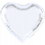 Balon din Folie Metalizata, Embo, Figurina Inimioara, Model Simplu, Tematica Iubire, 40 cm, Ambalaj Individual, Pai Inclus, Umflare cu Aer sau Heliu, Argintiu