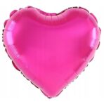 Balon din Folie Metalizata, Embo, Figurina Inimioara, Model Simplu, Tematica Iubire, 40 cm, Ambalaj Individual, Pai Inclus, Umflare cu Aer sau Heliu, Roz