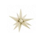 Balon din Folie Metalizata, Embo, Figurina Stea 3D, 66 cm, Ambalaj Individual, Pai inclus, Umflare cu Aer sau Heliu, Crem - imagine 2