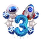 Balon din Folie Metalizata, Embo, Figurina Stea, Model Simplu, Tematica Aniversare, 40 cm, Ambalaj Individual, Pai Inclus, Umflare cu Aer sau Heliu, Argintiu - imagine 2