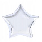 Balon din Folie Metalizata, Embo, Figurina Stea, Model Simplu, Tematica Aniversare, 40 cm, Ambalaj Individual, Pai Inclus, Umflare cu Aer sau Heliu, Argintiu - imagine 3