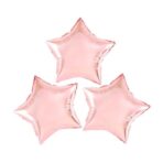 Balon din Folie Metalizata, Embo, Figurina Stea, Model Simplu, Tematica Aniversare, 40 cm, Ambalaj Individual, Pai Inclus, Umflare cu Aer sau Heliu, Rose - imagine 2