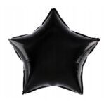 Balon din Folie Metalizata, Embo, Figurina Stea, Model Simplu, Tematica Aniversare, 40 cm, Ambalaj Individual, Pai Inclus, Umflare cu Aer sau Heliu, Negru - imagine 3