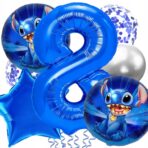 Balon din Folie Metalizata, Embo, Figurina Stea, Model Simplu, Tematica Aniversare, 40 cm, Ambalaj Individual, Pai Inclus, Umflare cu Aer sau Heliu, Albastru - imagine 2