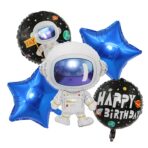 Balon din Folie Metalizata, Embo, Figurina Stea, Model Simplu, Tematica Aniversare, 40 cm, Ambalaj Individual, Pai Inclus, Umflare cu Aer sau Heliu, Albastru - imagine 5