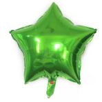 Balon din Folie Metalizata, Embo, Figurina Stea, Model Simplu, Tematica Aniversare, 40 cm, Ambalaj Individual, Pai Inclus, Umflare cu Aer sau Heliu, Verde - imagine 5