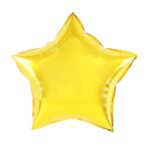 Balon din Folie Metalizata, Embo, Figurina Stea, Model Simplu, Tematica Aniversare, 40 cm, Ambalaj Individual, Pai Inclus, Umflare cu Aer sau Heliu, Auriu