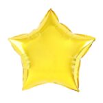 Balon din Folie Metalizata, Embo, Figurina Stea, Model Simplu, Tematica Aniversare, 40 cm, Ambalaj Individual, Pai Inclus, Umflare cu Aer sau Heliu, Auriu