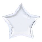 Balon din Folie Metalizata, Embo, Figurina Stea, Model Simplu, Tematica Aniversare, 40 cm, Ambalaj Individual, Pai Inclus, Umflare cu Aer sau Heliu, Argintiu